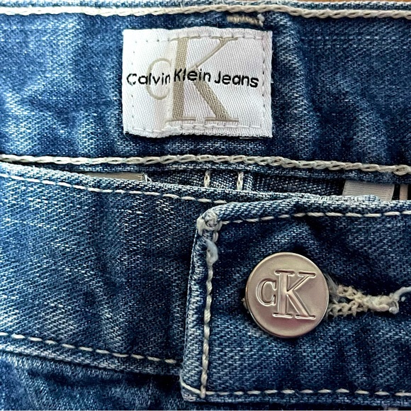 CALVIN KLEIN 90’s Boyfriend Jeans Button Fly Rinse Wash Blue Size 7 - Picture 6 of 9